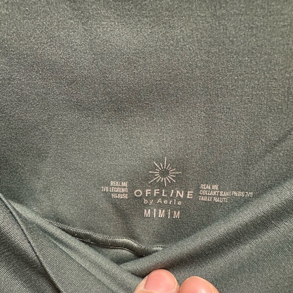 AERIE OFFLINE Green High-Waisted Leggings - Picture 3 of 3